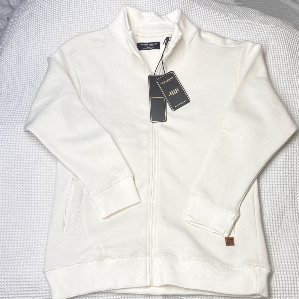 Cream/Ivory Eighth Avenue Full-Zip Shirt/Jacket - Small